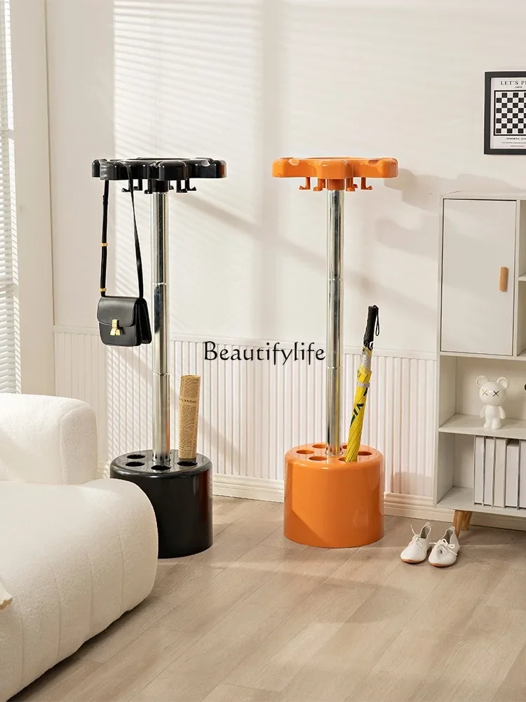 Nordic creative household floor-to-ceiling hanger with umbrella bucket stainless steel storage rack