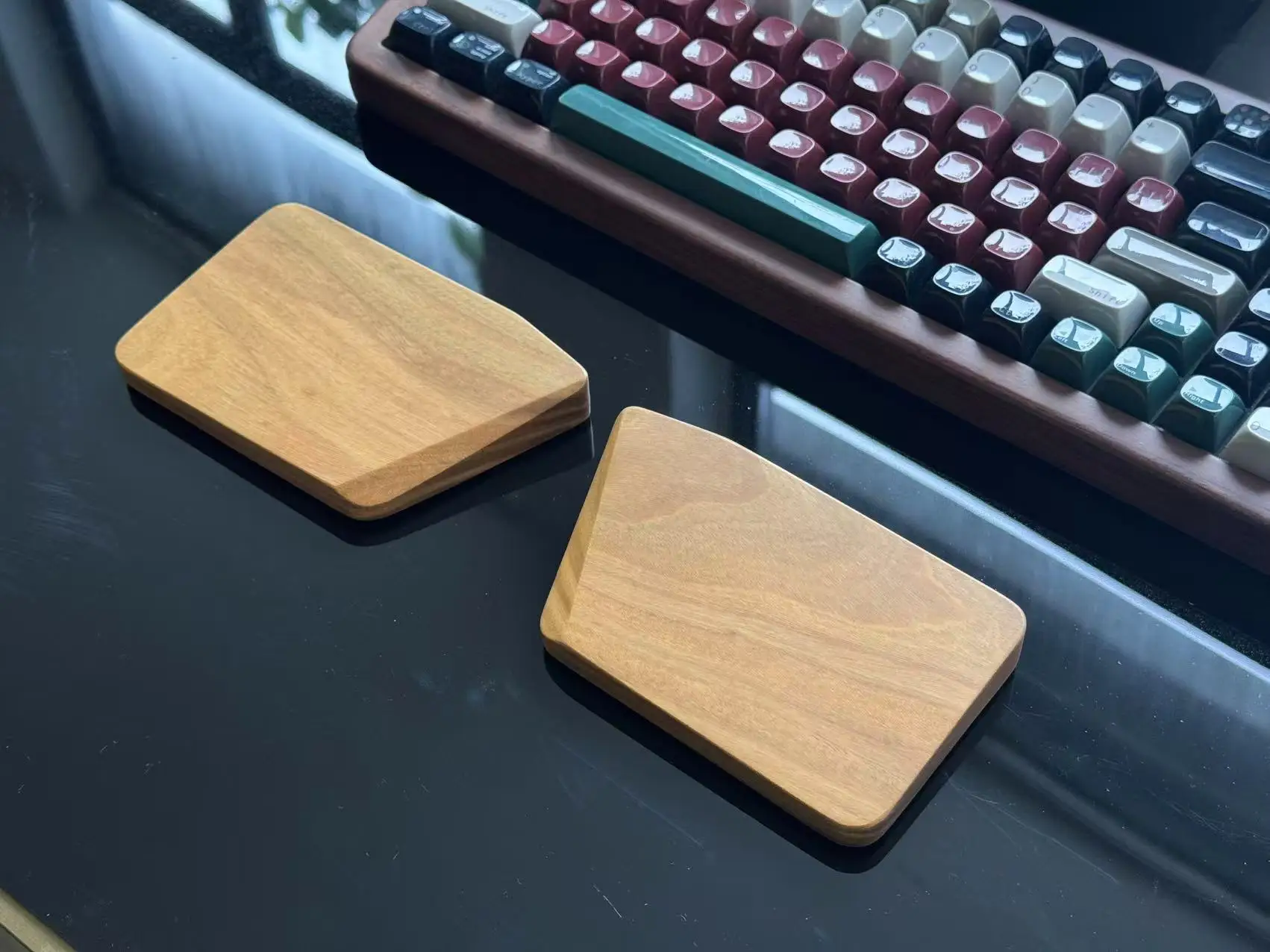 Split Keyboard Palm Rest Custom Walnut Maple Wood Wrist Rest Soild Wood Split Alice Keyboard Palm Stree Accessories Wrist Guard