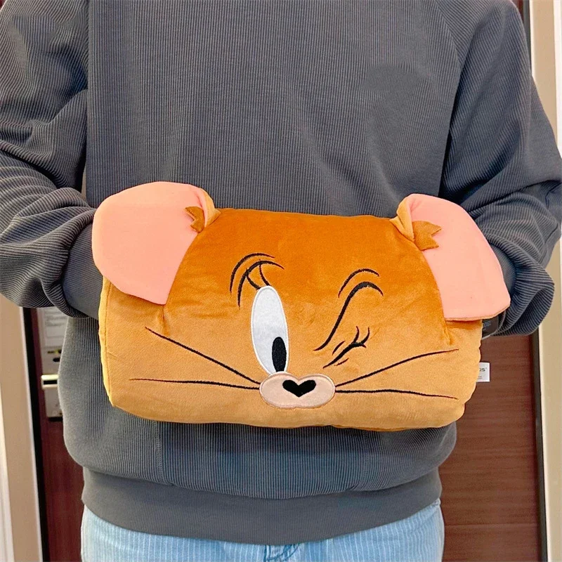32CM Tom i Jerry pluszowa zabawka figurki Anime śliczny miękki Tom kot Jerry Mouse pluszak ciepła poduszka wypchane zwierzę lalki prezent