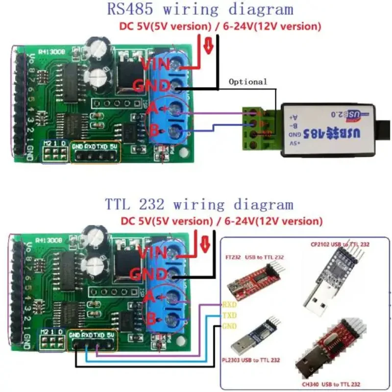 8-channel RS485 Module Modbus Rtu Protocol AT Command Multi-function Relay PLC Control Board 5-24V