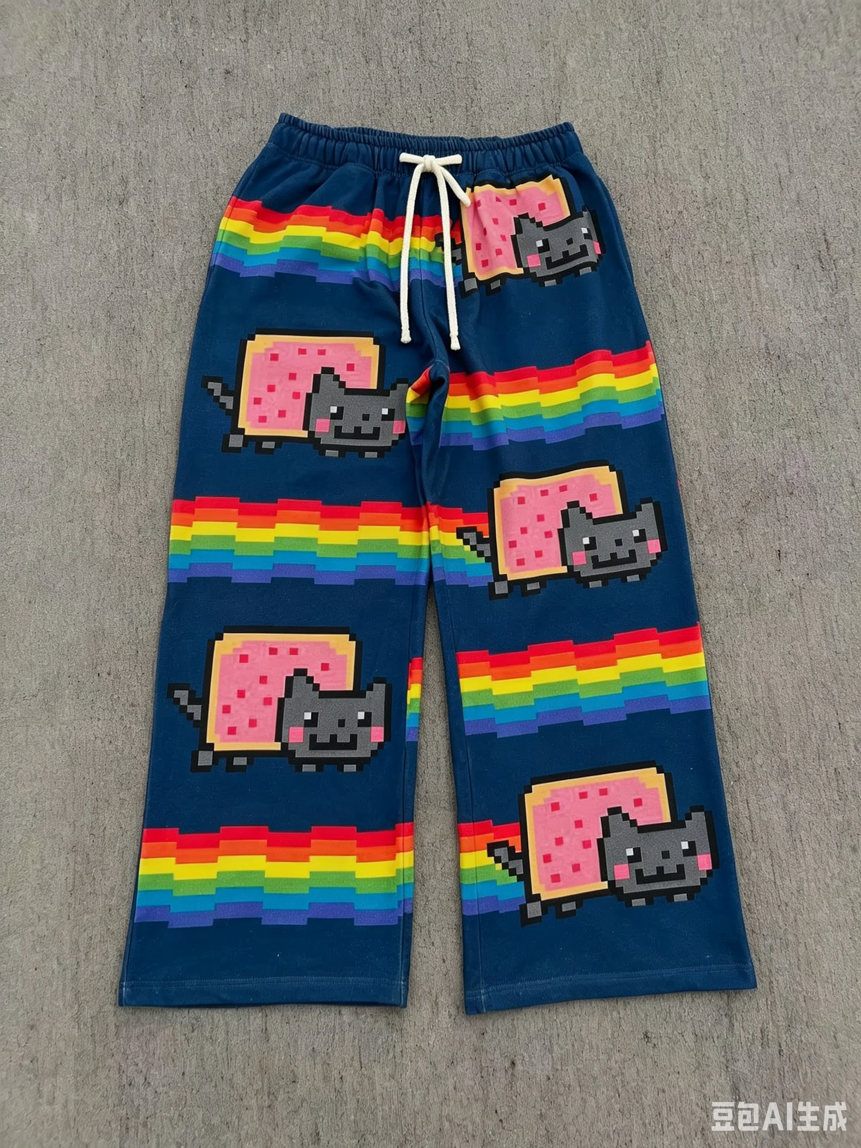 Hip-Hop Cartoon Katze Rosa Unisex Freizeithose Y2k Harajuku Lose Jogginghose mit Kordelzug Familien-Hose Streetwear Kinder-Sweatpants – Detail 11