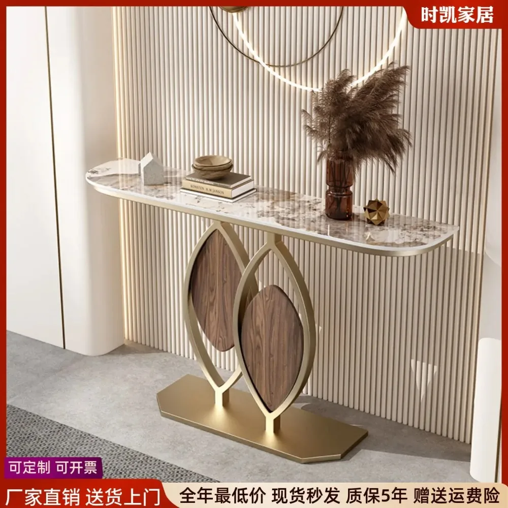 Italian Slate Console Table Entryway Half Moon Wall Table Luxury Minimalist Hallway Sofa Table