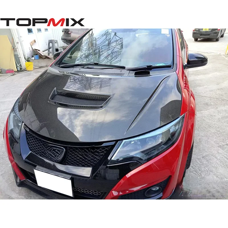 

For Honda Civic Type-R FK2 WCR-Style Real Carbon Fiber Front Hood (Brand New Fit)