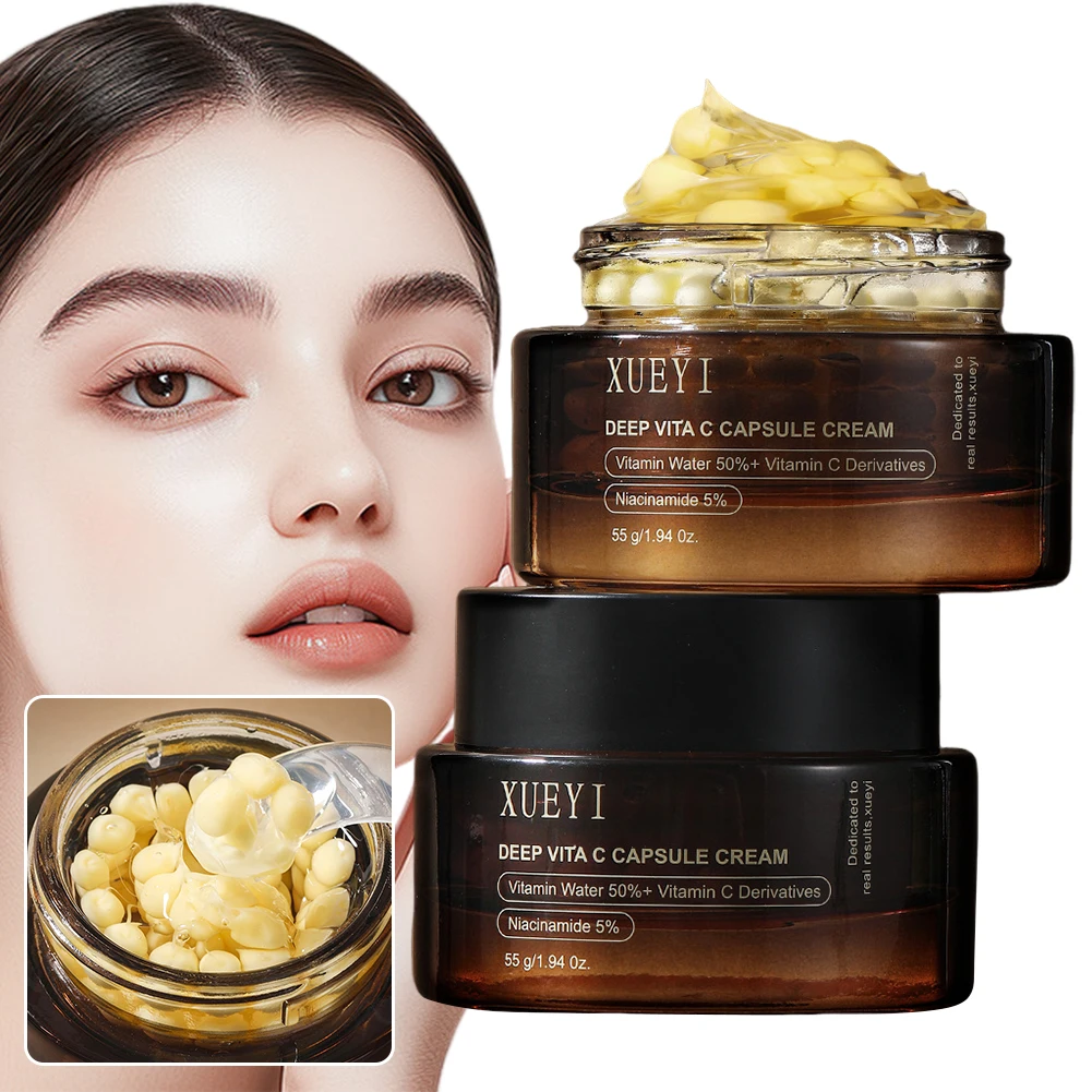 

50g Deep Vitas C Capsule Cream Face Moisturizer Liposome Capsules For Wrinkles Anti Aging Skin Tightening Cream Face Skin Care