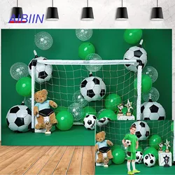 Football Sports Photography Background Soccer Green Balloons Boy Birthday Backdrop Party Decoration Kids Portrait Photo Studio
