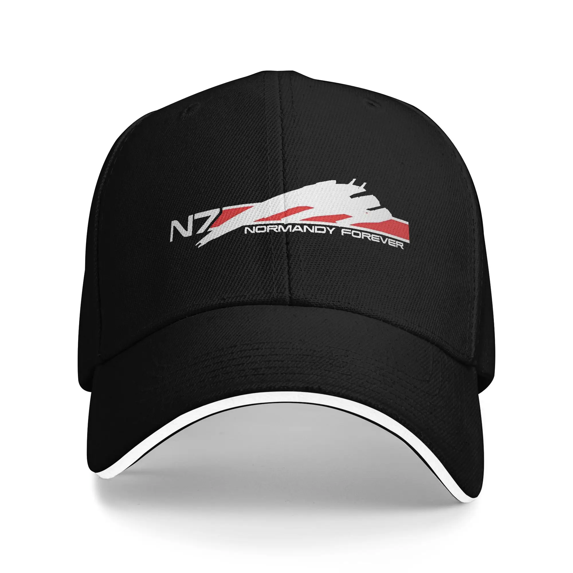Normandy Forever N7 Sandwich Cap Unisex ,Fashion,Baseball Caps Mass Effect Hats Adjustable Polyester  Hat Summer Cap