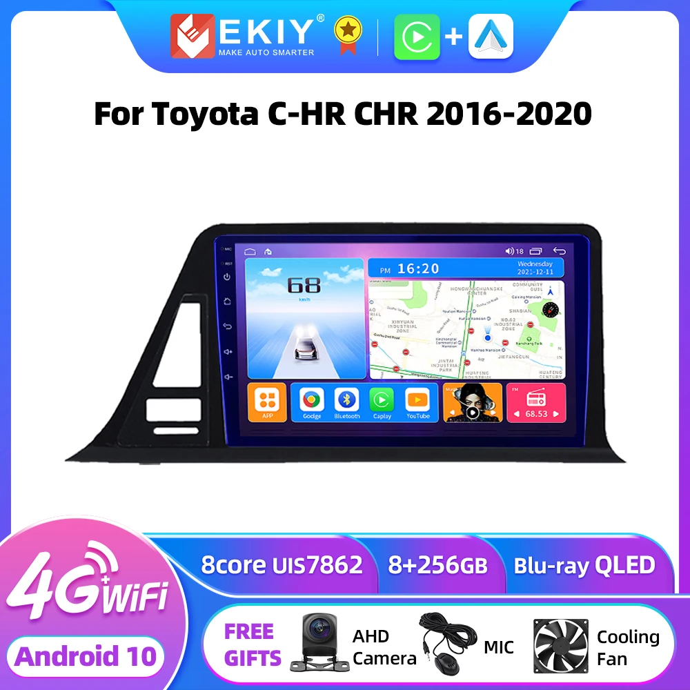 

EKIY T7 Android автомобильный радиоприемник Carplay для Toyota C-HR CHR 2016-2020 праворукий драйвер стерео Мультимедийный видеоплеер GPS Navi 1Din