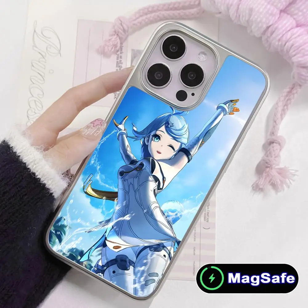 

Zenless Zone Zero Seed Phone Case for iPhone 17 16 15 14 13 12 11 Air Pro Max Plus Magsafe Silver Plating Colorful Cover Luxury