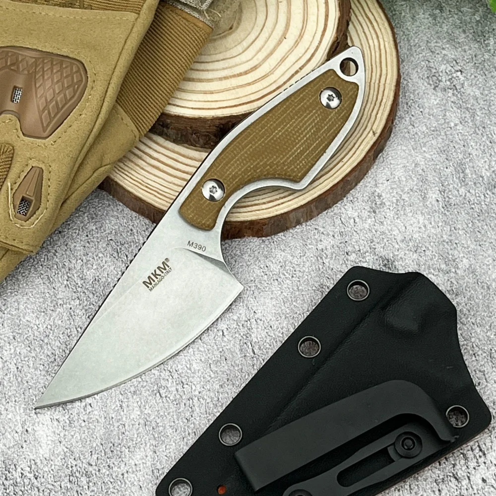 

MKM Mikro Straight Knife Micarta Handle 8Cr13Mov Blade with Sheath Outdoor Camping Survival Hunting Combat Multifuctional Knives