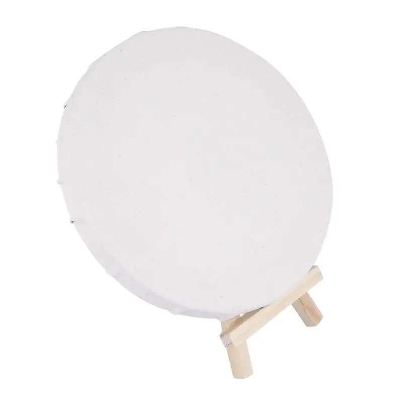 4 Pcs Table Top Easel Mini Easels Oil Painting Board DIY Round Bamboo Blank