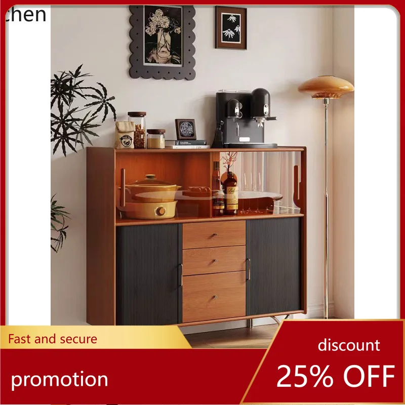 

LXC Vintage Style Solid Wood Sideboard Cabinet Small Apartment Cabinet Kitchen Entryway Storage Tea Cabinet