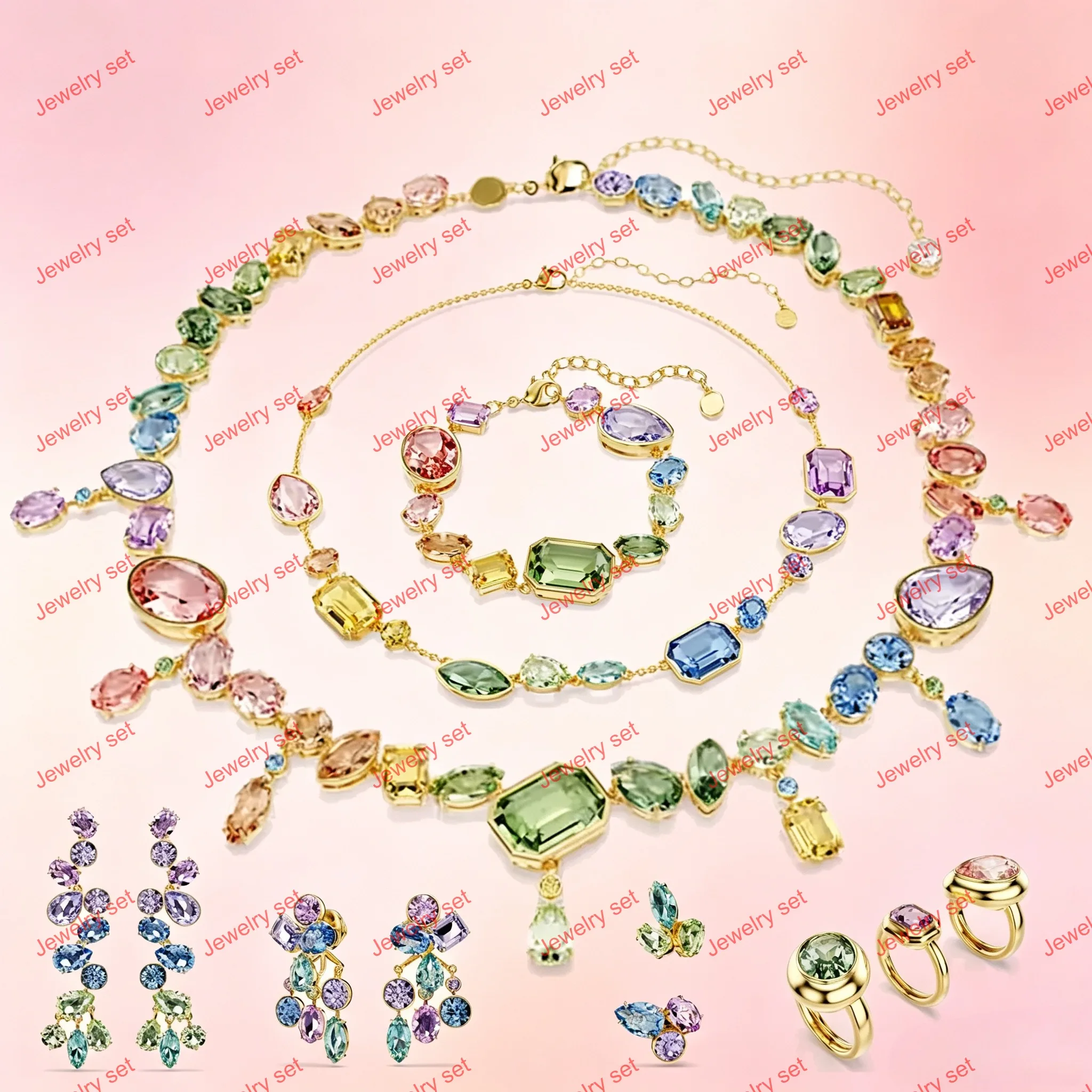Original 2026 New Charms Arrow Earrings Necklace Fine Jewelry Set Glittering Crystal Earrings Bracelet Accessories Romantic Gift