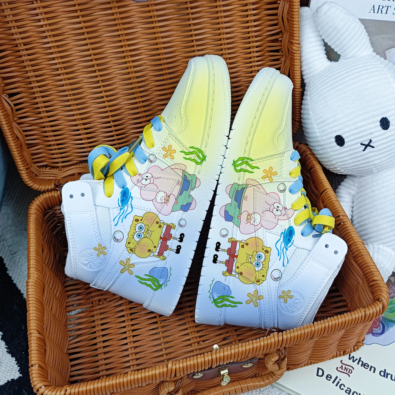 New cartoon Original SpongeBob SquarePants princess cute Casual shoes soft sports shoes for girlfriend gift EU size 35-44