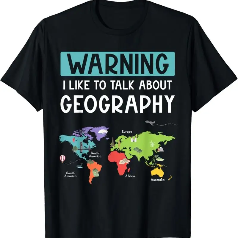 Attention, je parle souvent de géographie, t-shirt pour professeur de géographie et cartographe