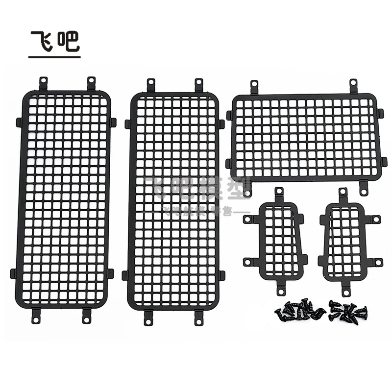 

Stainless Steel Three-dimensional Car Window Mesh Side+rear Window Mesh for Traxxas 1/18 TRX4M Defender DIY Accessaries