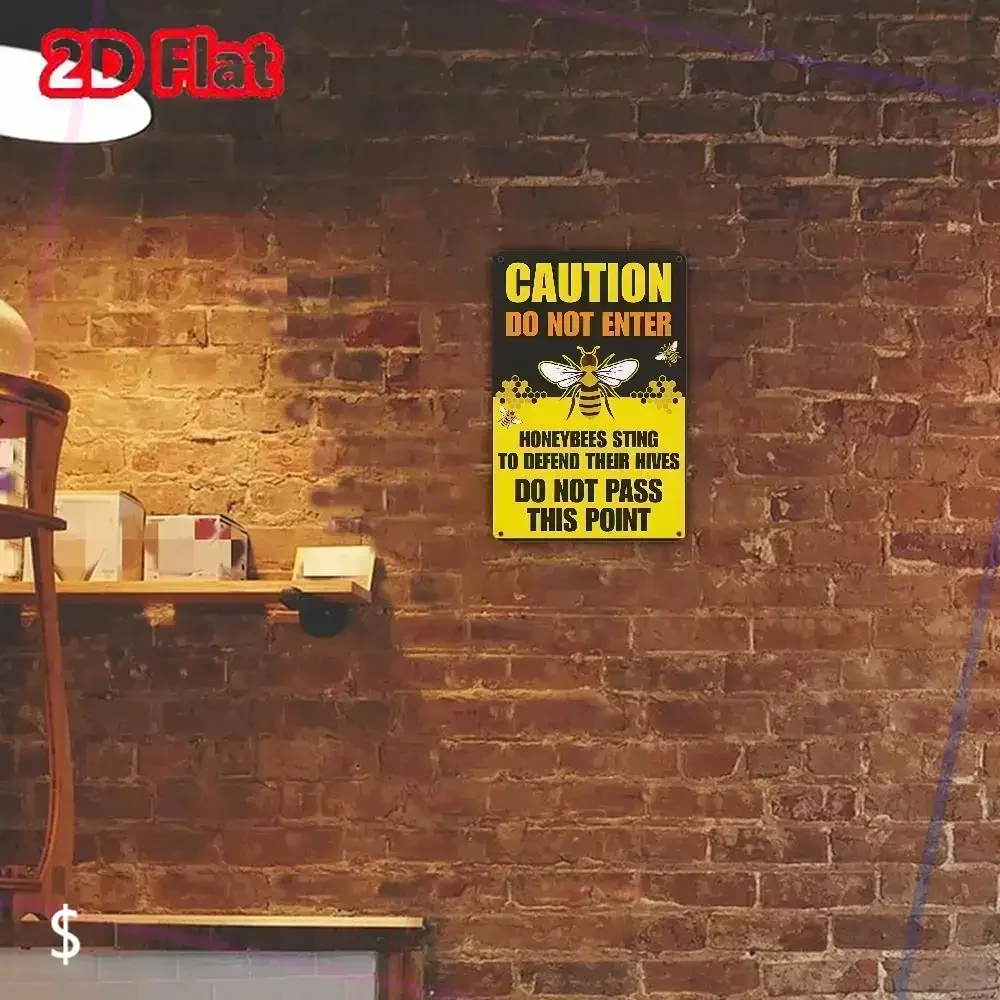 

1pc,Home Decorative Paintings，Caution - Do Not Enter, Honeybees Sting To Defend Hives, Metal Sign, 40 Mil Laminated Rustproof