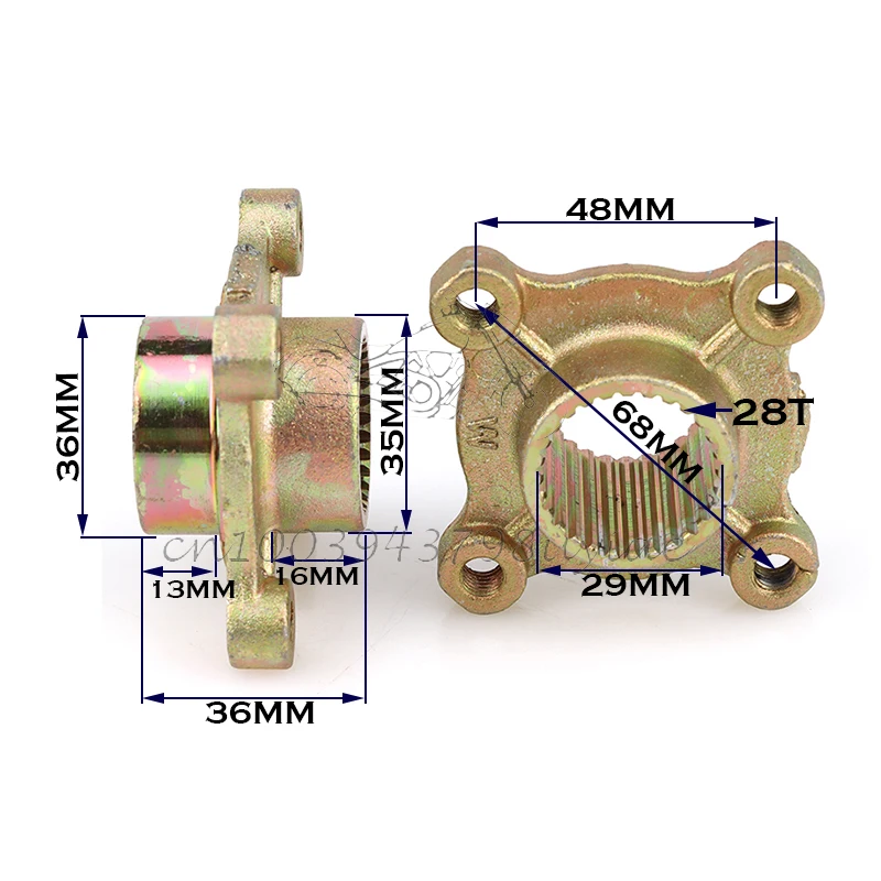 610mm 650mm 4 holes 3  rear axle assembly with bracket and hub chain for 110cc 125cc 150cc four-wheel karting dune buggy