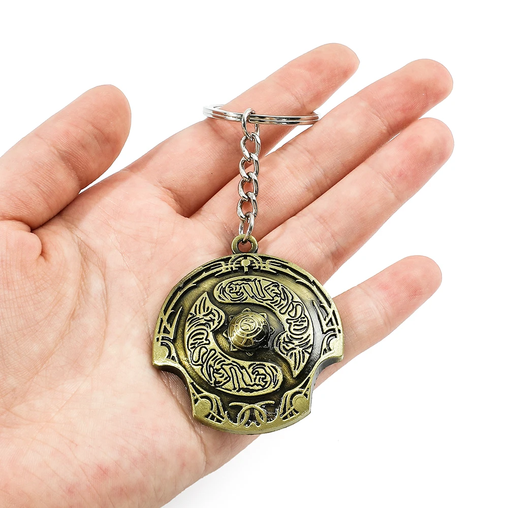 Game Dota 2 Immortal Champion Shield Keychain Metal Talisman Keyrings  TI 5 Aegis of Champions Pendant Porte Clef Gift