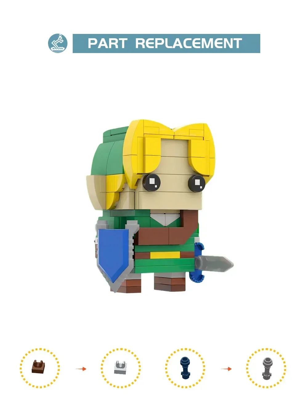 BuildMOC The Breath of the Wild Linked Action Figures Brickheads Building Blocks Game Scene Bricks for Children Adult Toys Gift