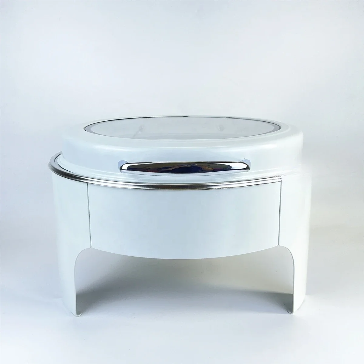 Luxury new product White 6L stainless steel chafing dish round buffet food warmer stove chafer for hotel buffet party