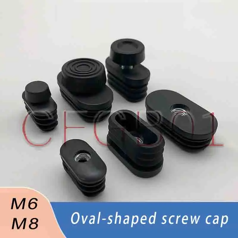 

M6 M8 Oval Square Nut Plug Heavy Duty Machinery Feet Square Tube End Caps Adjustable Leveling Feet Riser Size:20-50mm