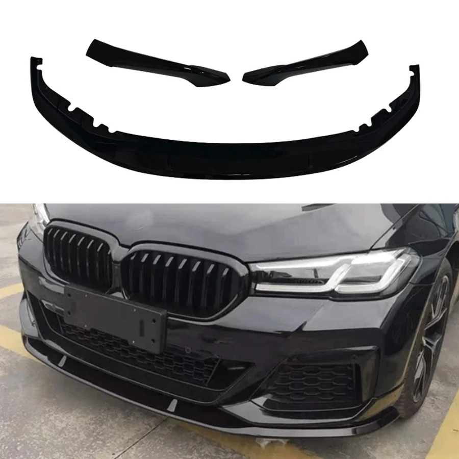 

For BMW 5 series G30 G38 2017-2020 Bright Black Front lip Car Front Bumper Diverter Spoiler Diffuser glossy black Front lip