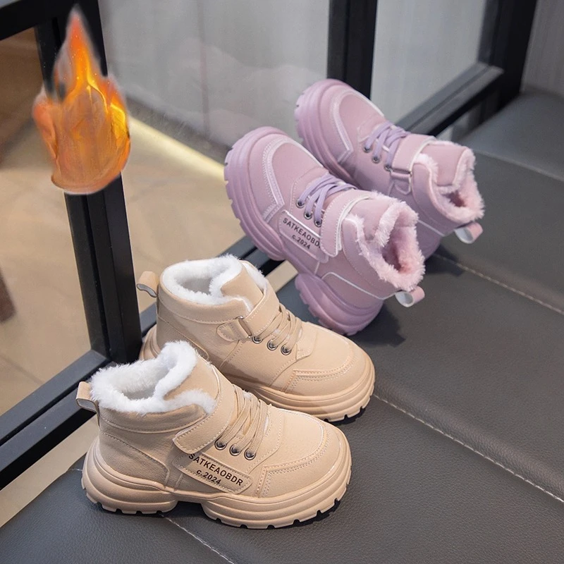 

Зимние детские ботинки, модные теплые зимние ботинки, нескользящие уличные ботинки для девочек, студенческая обувь, удобная походная детская обувь для девочек