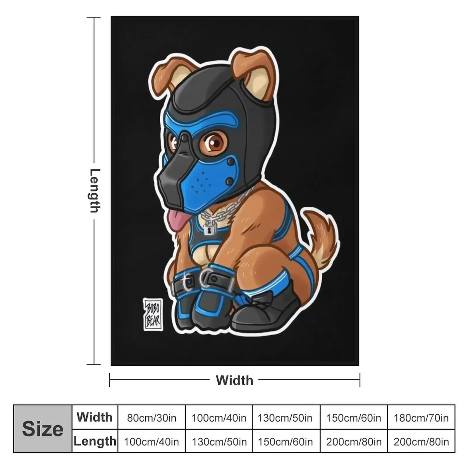 PLAYFUL PUPPY - BLUE MASK - BEARZOO SERIES Throw Blanket couch cozy soft plush fuzzy picnic outdoor blanket