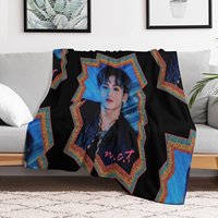 Mark Lee NCT Mark Korean Kpop Retro Color Oil Paint Design Throw Blanket Beach Soft Big Thin Kid'S Blankets