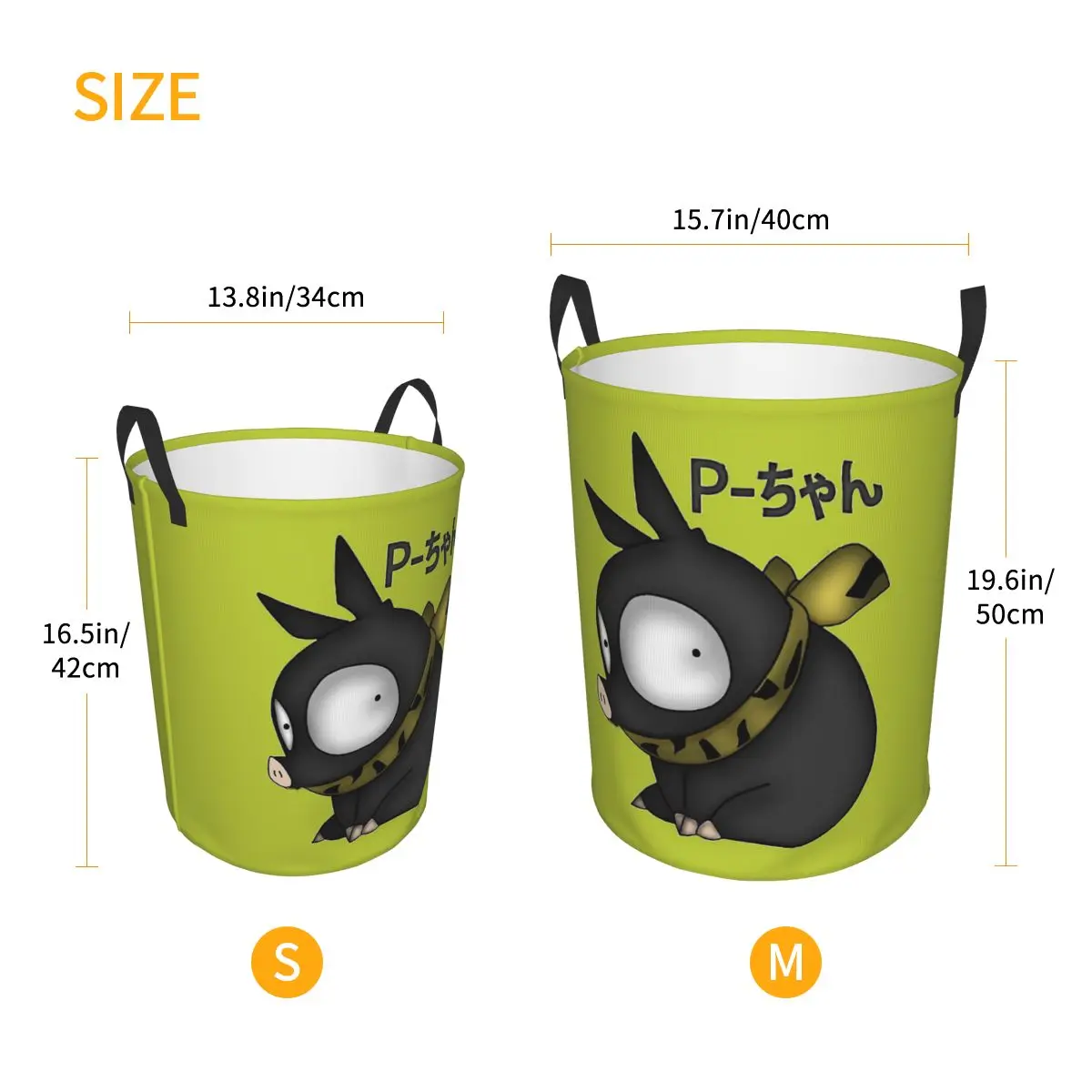 

Ranma 1/2 Saotome Pig Girls Foldable Laundry Baskets Dirty Clothes Sundries Storage Basket Large Waterproof Hamper