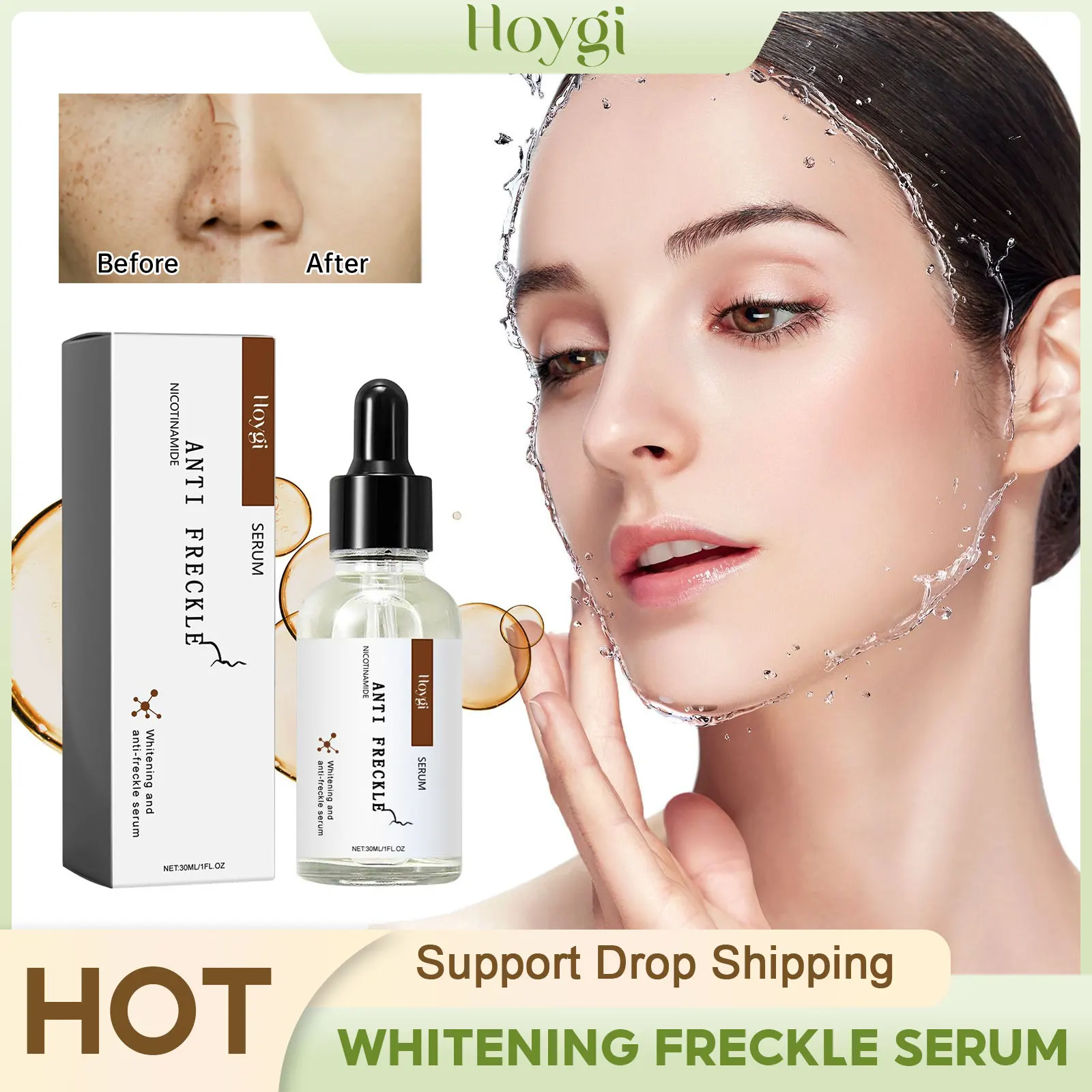 Whitening Freckle Serum Dark Spots Remover Lightening Melasma Melanin Fade Pigmentation Brighten Hydrating Nicotinamide Essence