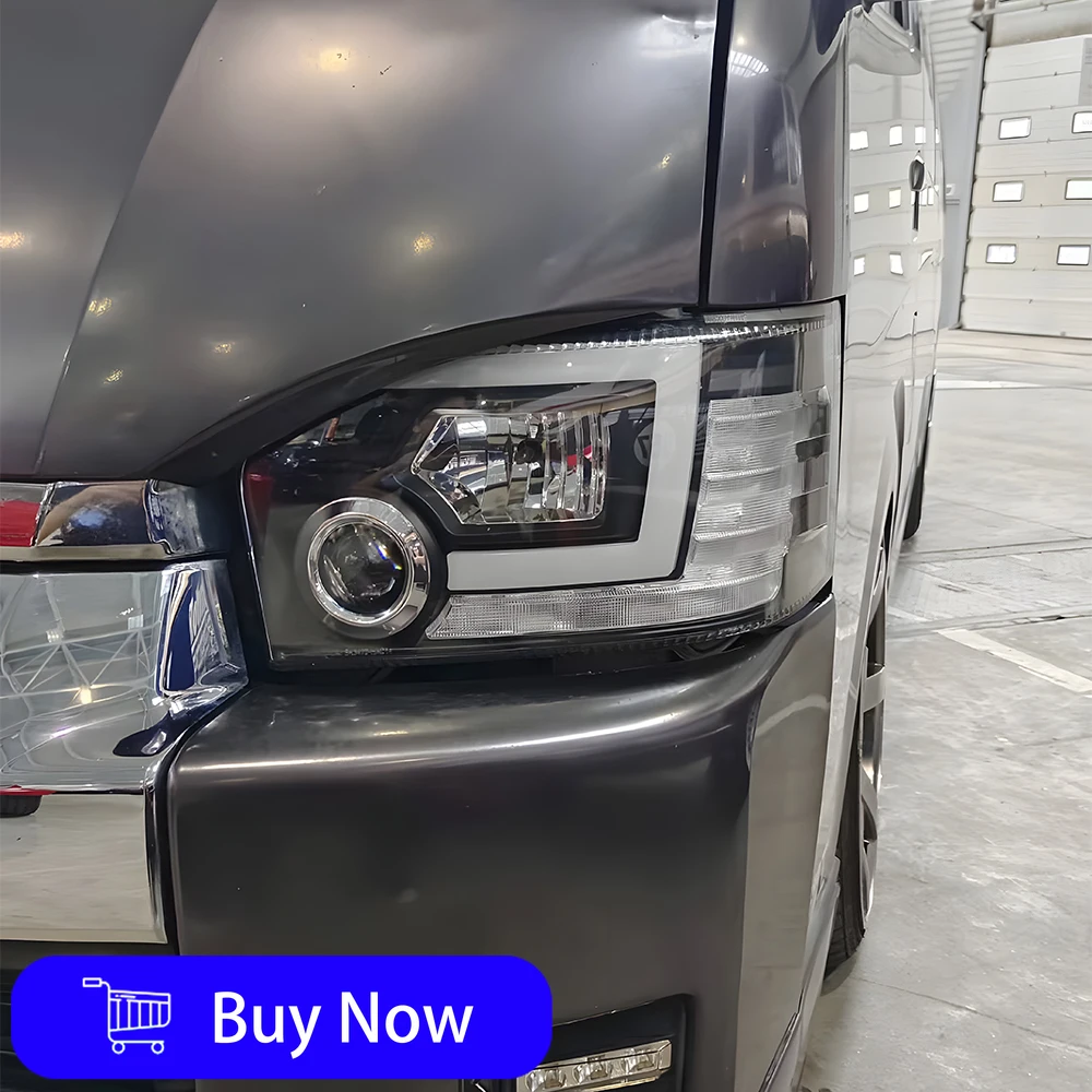

Автомобильные фары для Toyota Hiace 2004-2018, обновленная автоматическая фара в сборе, новый стиль, инструменты для линз проектора HID, аксессуары