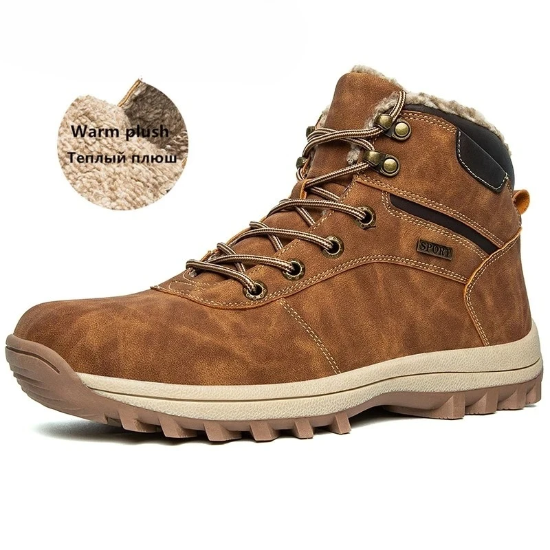 

Winter Waterproof Men Boots Plush Super Warm Snow Boots for Men Sneakers Big Size 49 Men Ankle Boots Outdoor Shoes Botas Hombre