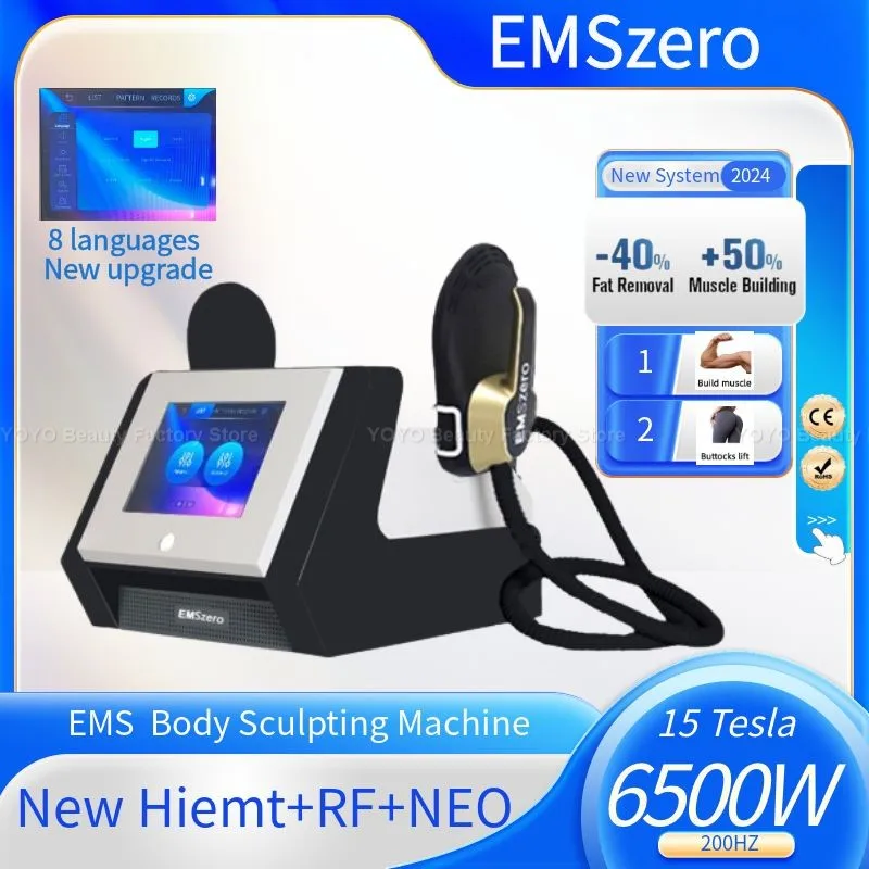 

EMSzero Neo 15 Tesla 6500W Hi-Emt RF EMS Portable Muscle Slimming And Weight Loss Engraving Body Sculpting Machine Salon