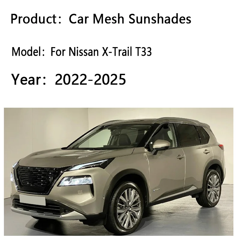 Car Sunshade For Nissan X-Trail T33 Rogue e-Power MK4 2022 2023 2024 2025 Visor Mesh Anti-UV Windshield Curtain Car Accessories