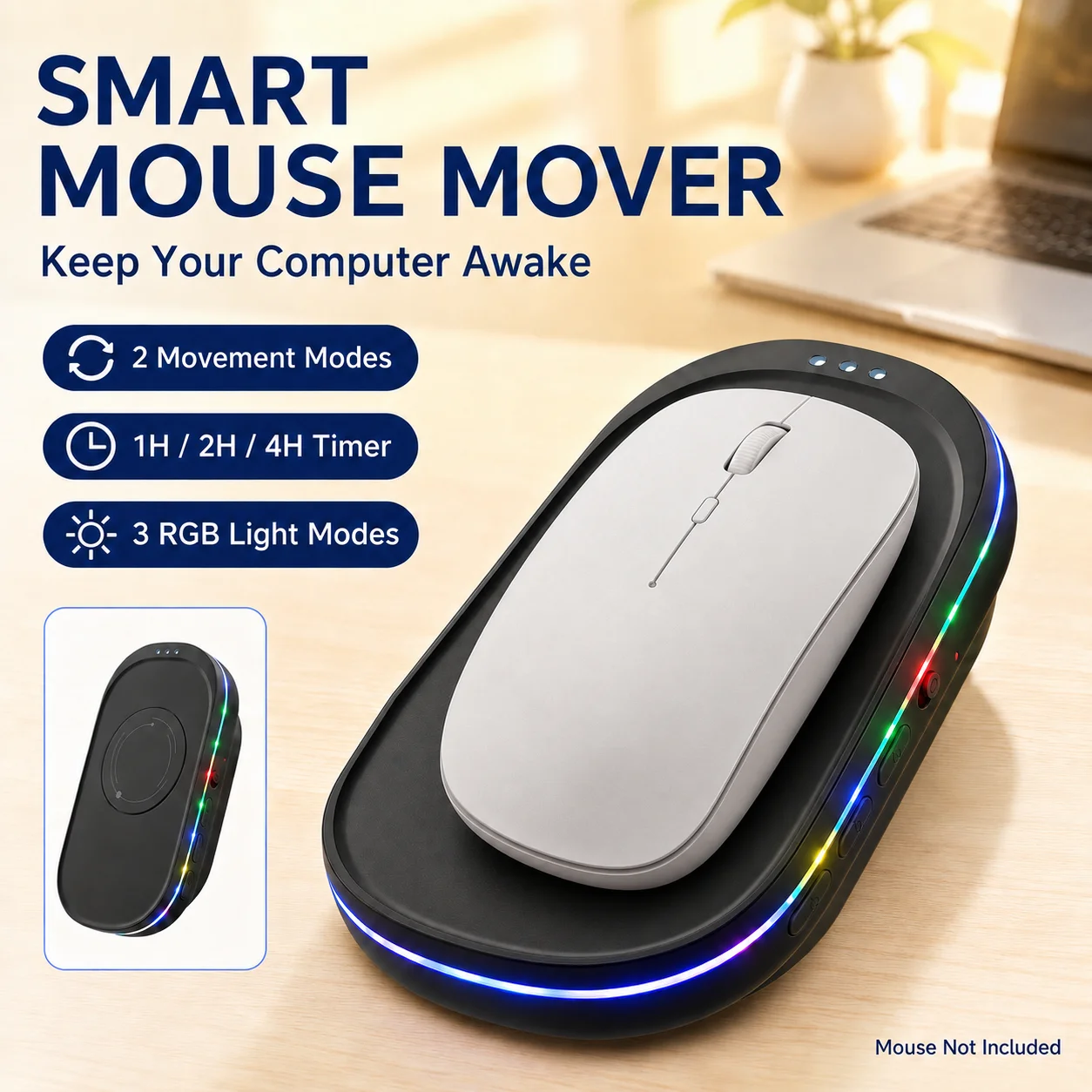 H29 Mouse Jiggler 5V 1A Simulate Mouse Mover Wired Wireless Mouse Compatible for Computer Awakening for Keeps PC Active