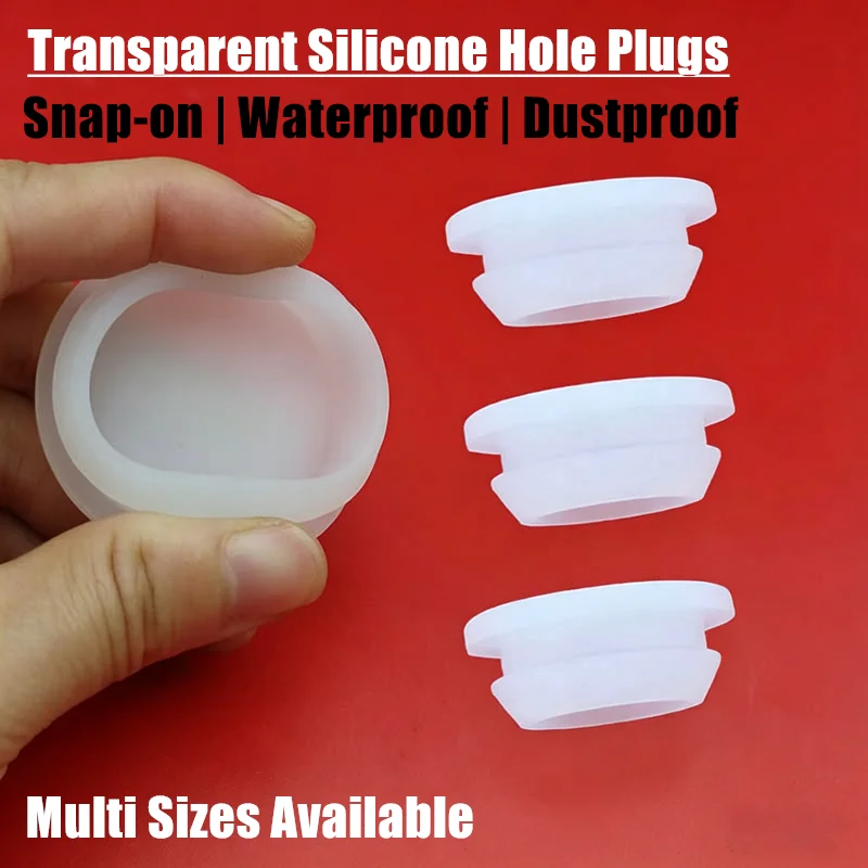 Transparent Silicone Rubber Snap-on Hole Plug Blanking End Caps Seal Stopper 2.5 3 3.5 4 4.5 5 5.5 6 6.5 7 7.5 8 8.5 9 9.5 12mm