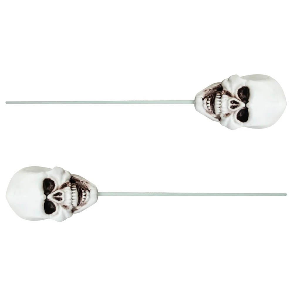 

2pcs Skull Decorations Durable Halloween Yard Signs Stake for Lawn Garden Outdoor Party Props PVC Decoration Set