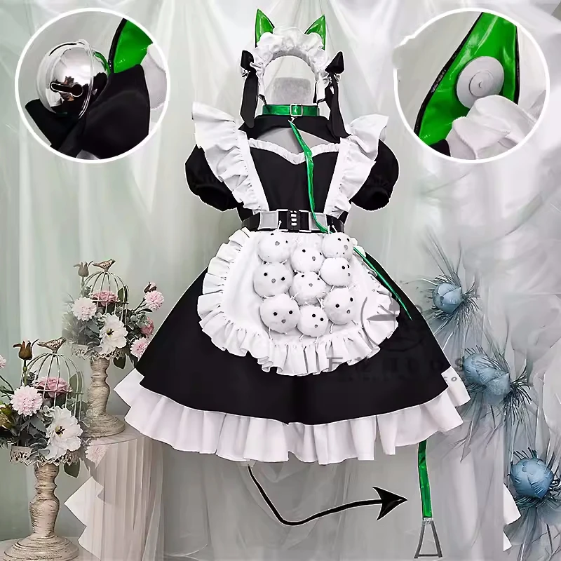 

Stock VirtuaReal Aza Cosplay Costume Anime Vtuber Men Women Maid Outfit Apron Dress Role Play Clothing Carnival Party Suit