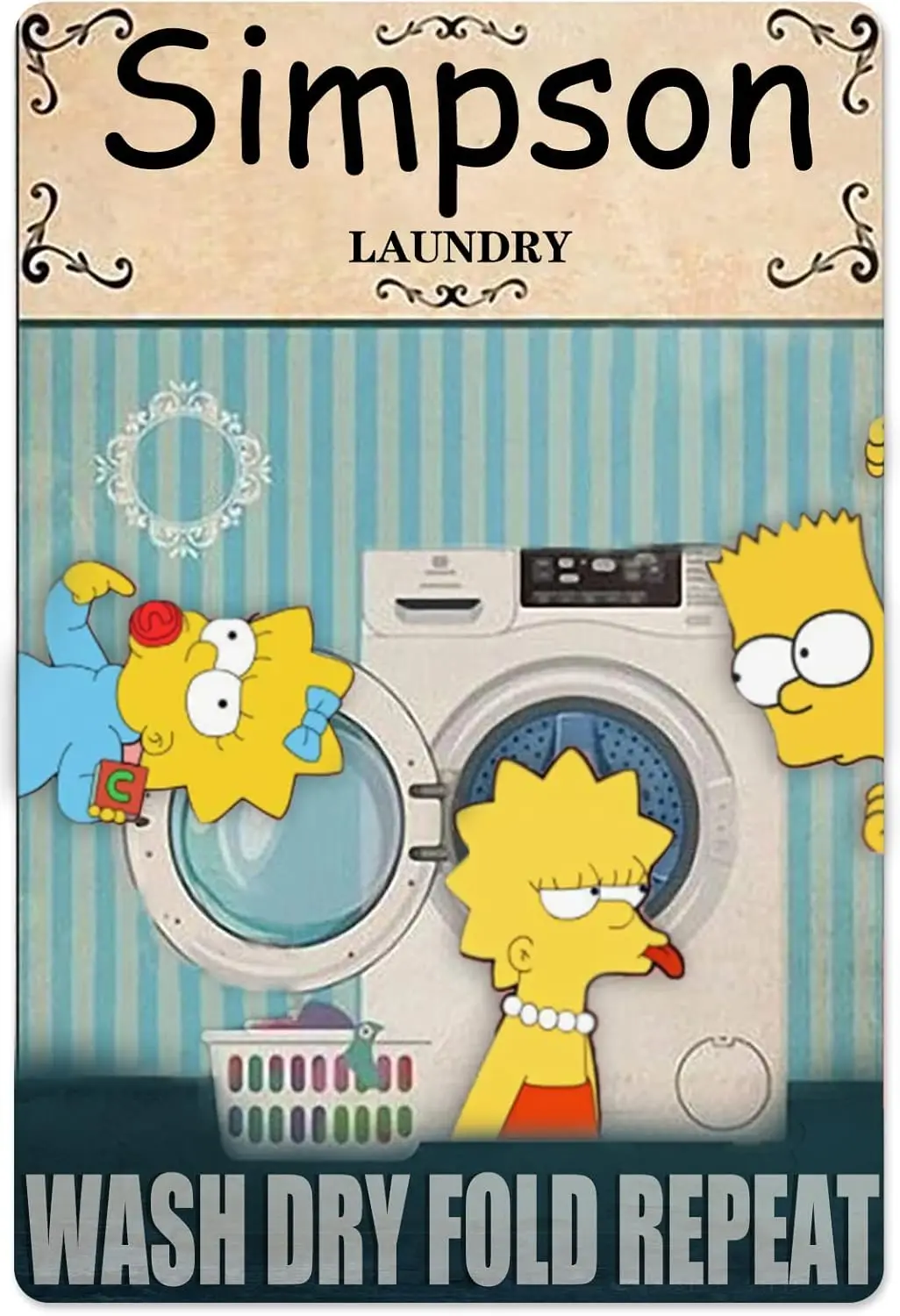 Retro Laundry Metal Tin Sign Poster Vintage Metal Plaque Wall Decor Gift For Bathroom Farm Restaurant Bedro-aluminum