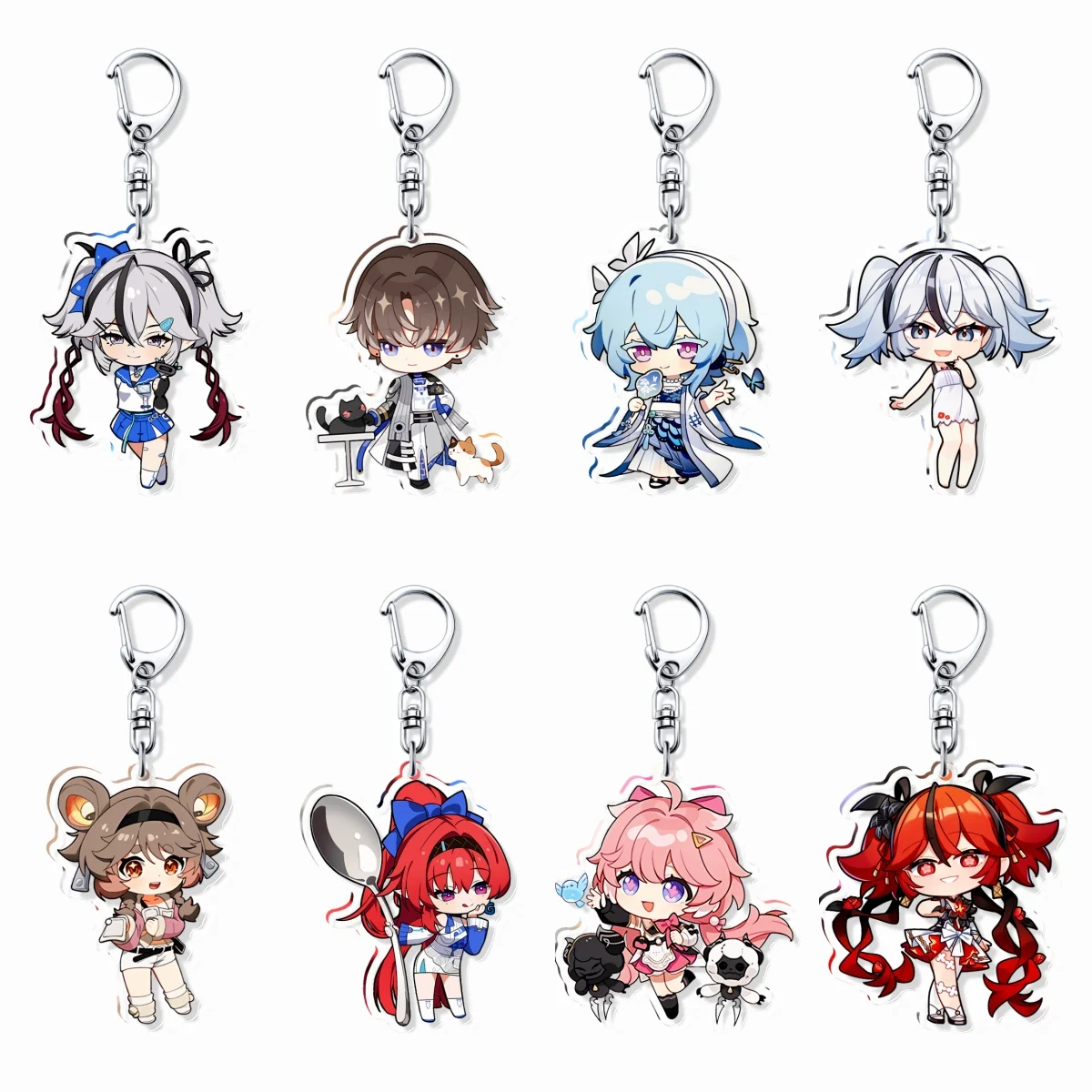 Wuthering Waves Jinhsi galería figura soporte modelo placa llavero Changli Roccia Carlotta acrílico Jiyan colgante llavero bolsa