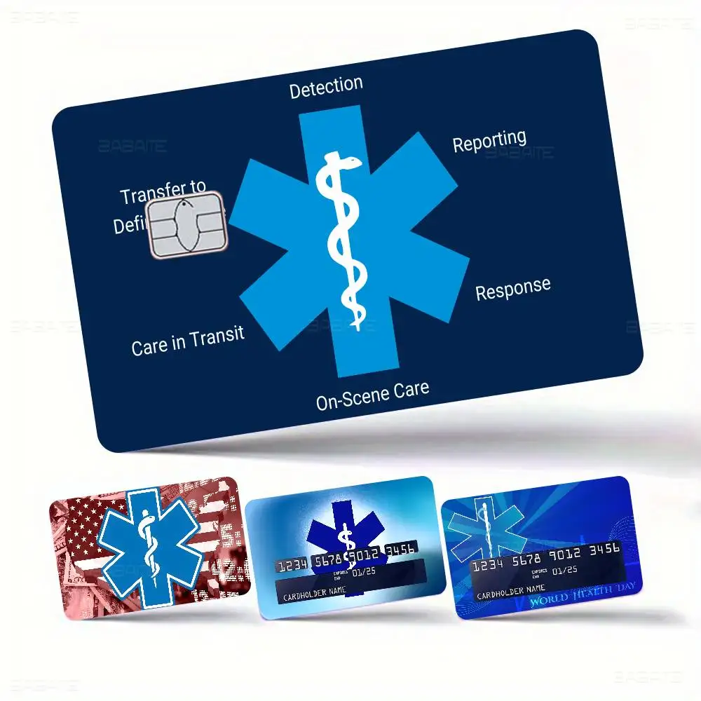 Ems Star Of Life Anime 2024 Anime Cartoon Skin Stickers Film Tape Case For Big Credit Debit Card Front Side