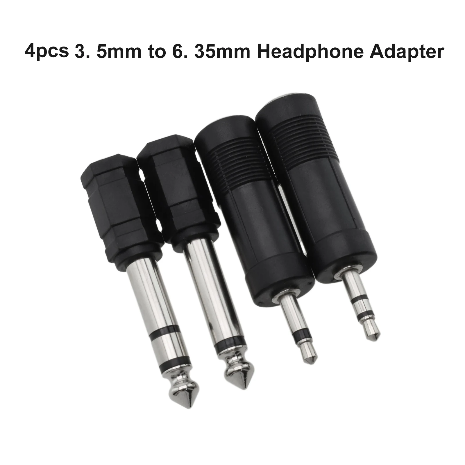 4PCS 3.5mm Female Input to 6.35mm Male Output Audio Adaptor for Signal Conversion in Study Living Room and Business Settings