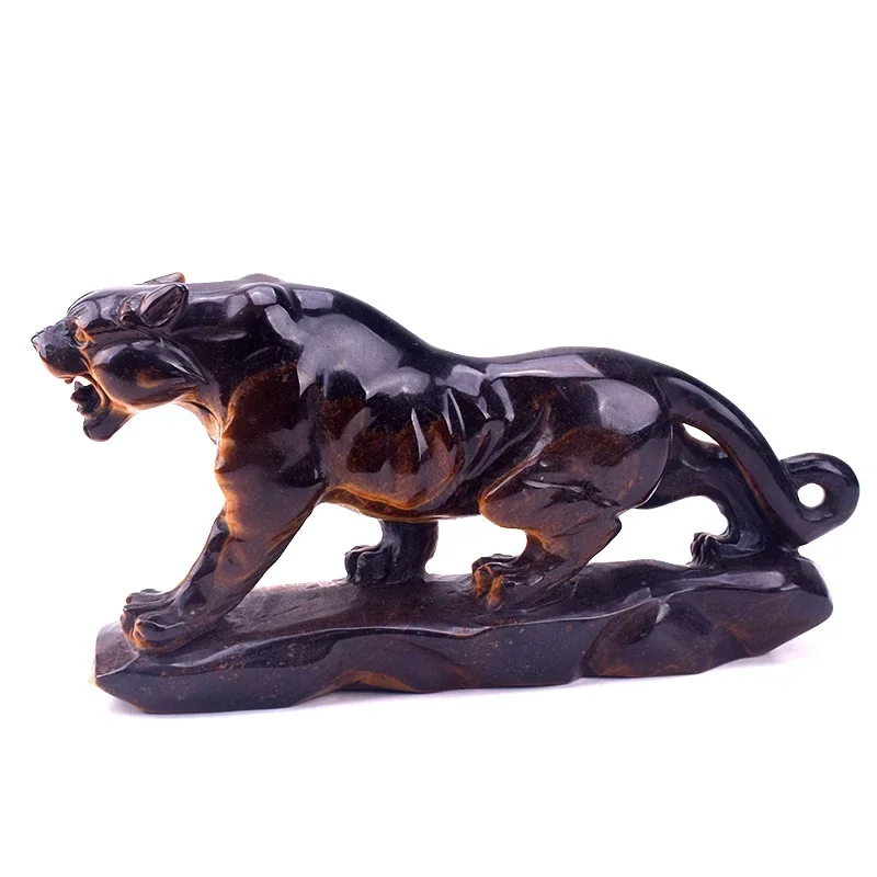 YYHC-High quality tiger eye stone carving handicraft natural crystal carving leopard