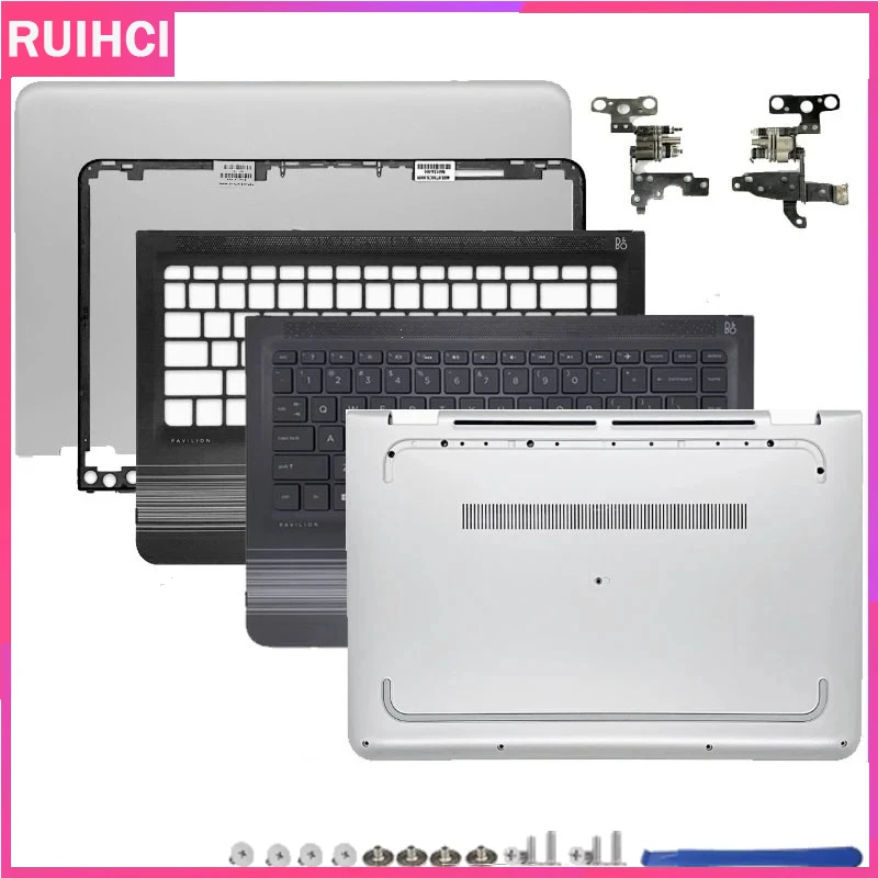 

For Pavilion X360 13-U M3-U TPN-W118 New Laptop Back Cover Front Bezel Hinges Palmrest Upper Bottom Case Silver Housing Shell