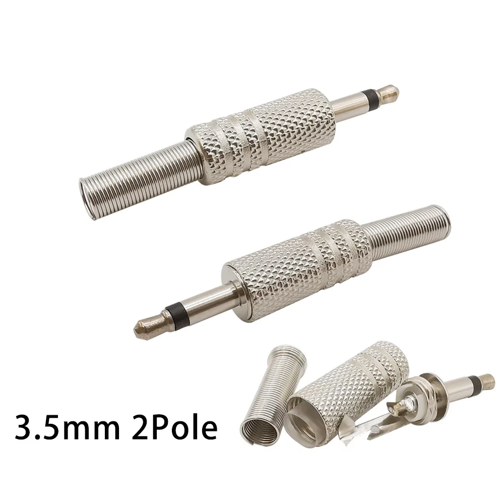 Mono Stereo Audio Solda Cabo Conector, Reparo de Metal, Masculino Headphone Plug, Adaptador Jack, 3.5mm, 2 Pólo, 3 Pólo, 4 Pólo, 5Pcs