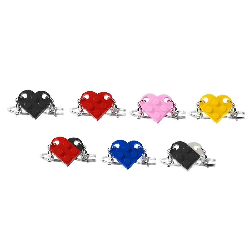 E-Brick Matching Couple Heart Keychain Couple Love Keychain For Boyfriend Girlfriend Valentines Day Friends Gifts