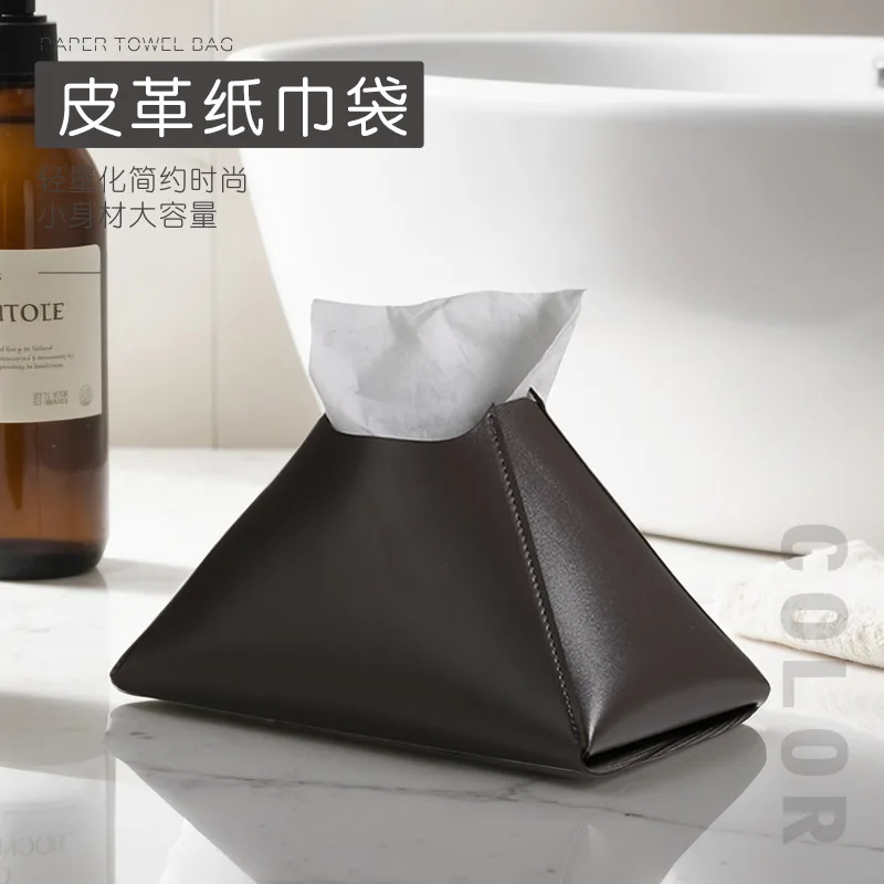 New Tissue Bag in Stock, Nordic Minimalist Tissue Box, Easy-to-draw Tissue Bag, Leather Tissue Bag, Desktop Tissue Box