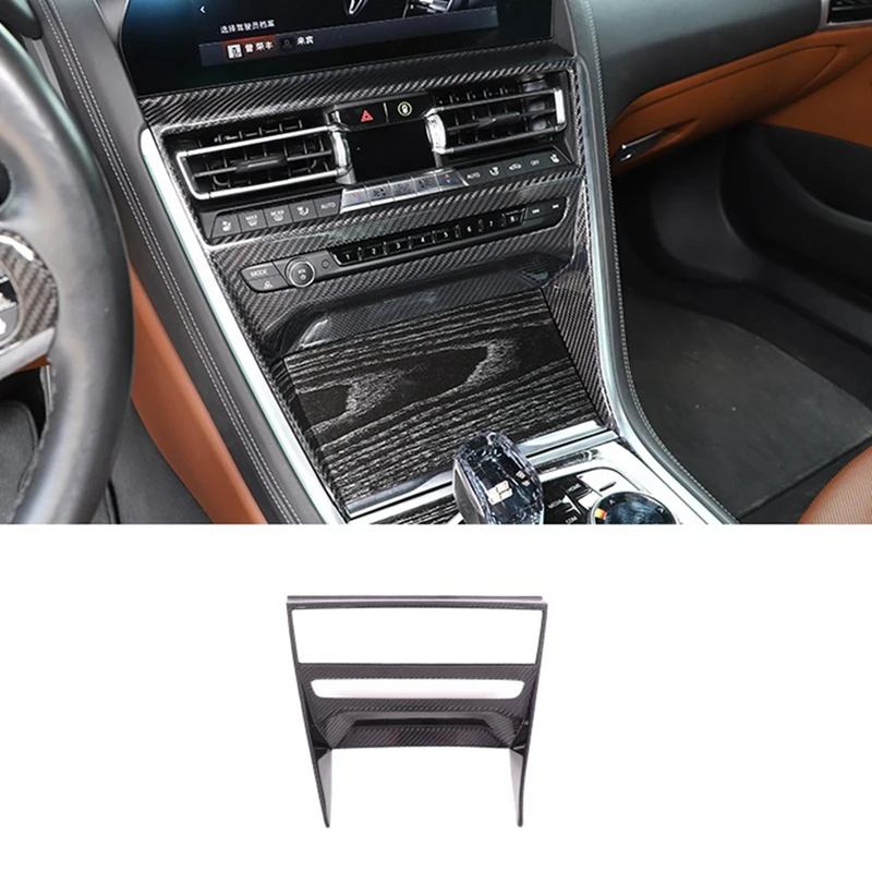 

Dry Carbon Fiber Central Control CD Panel Frame Cover Trim Sticker Accessories For BMW 8 Series G14 G15 G16 2019-2022