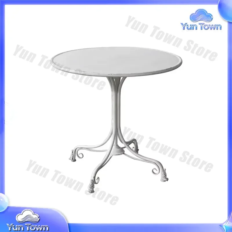 Wrought Iron Table and Chair Set for French Style Courtyard Outdoor Garden Balcony Coffee Shop Wind Resistant Hot Sale